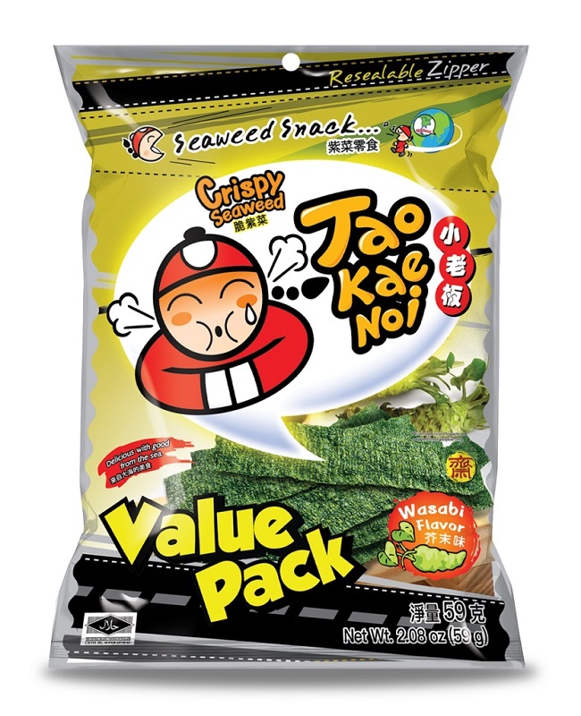 Snack di alghe croccanti gusto Wasabi - Taokaenoi 59 g.